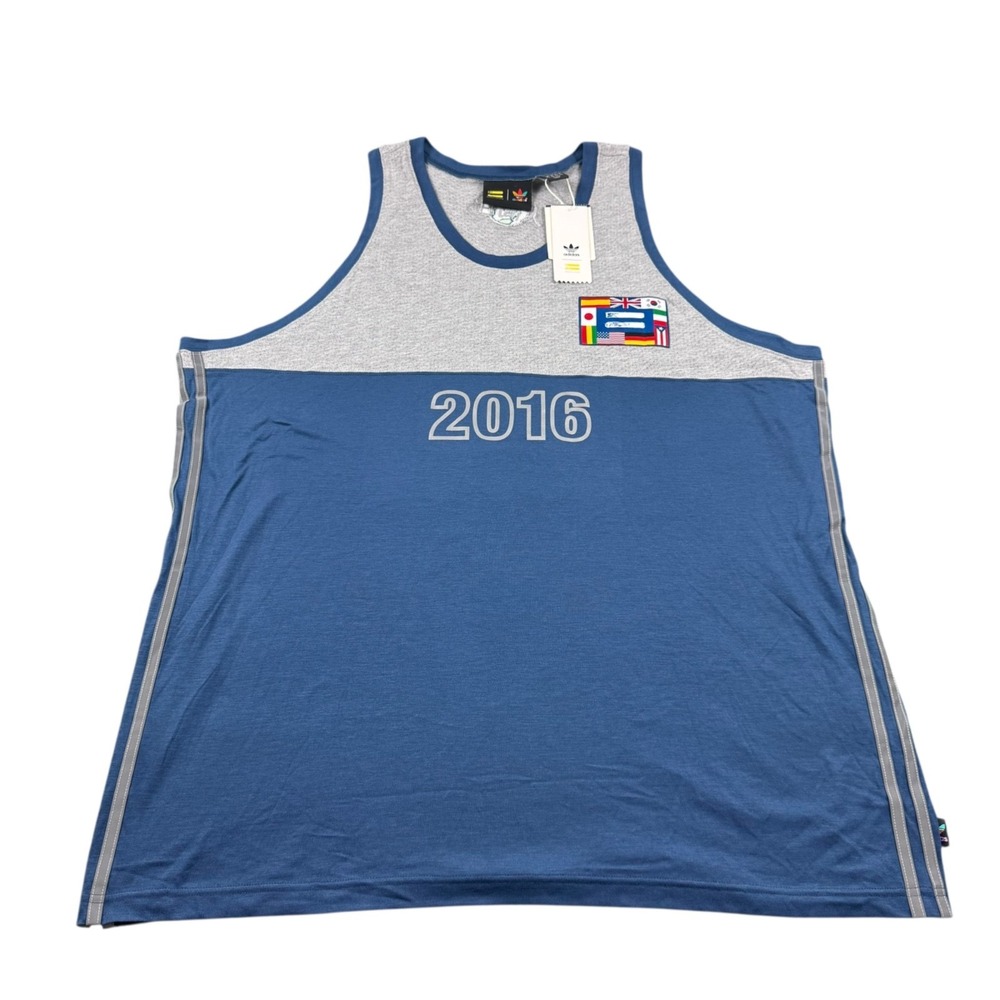 Adidas Originals Pharrell Williams Human Race Tank Top Mens 2XL Blue BJ9087 NWT